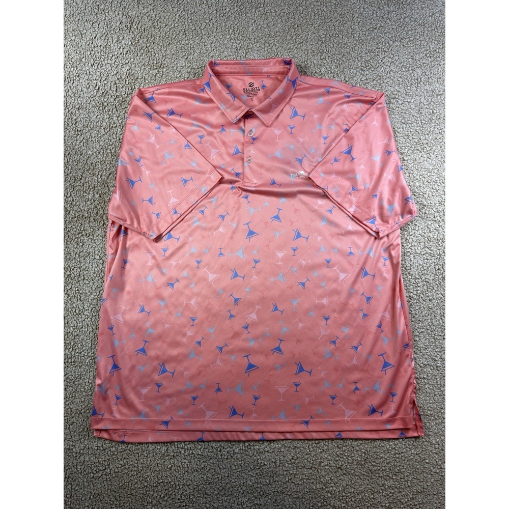 Elliott Collection Golf Polo Mens 2XL Blue Martini Moisture Wicking Stretch - Picture 5 of 8